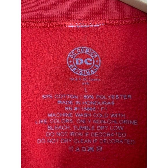 Mens DC Comic Red Super Hero Flash Graphic sweatshirt pull over large 6191 - Picture 3 of 8